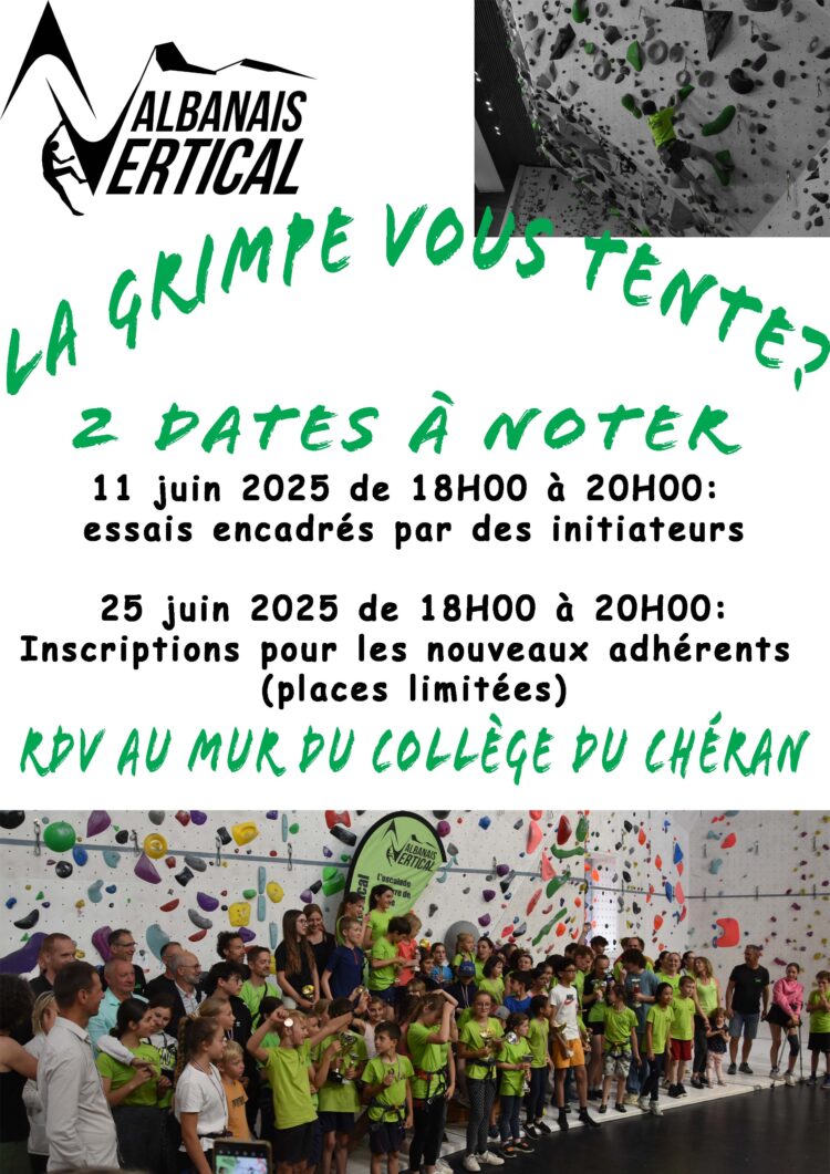 Escalade : inscriptions pour la saison 2025-2026